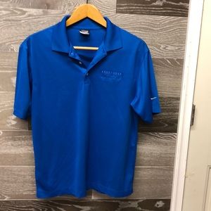 Nike three button short sleeve polo bright blue